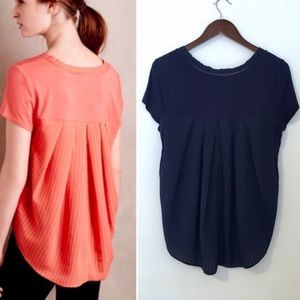 Anthropologie Blue Deletta Sheer Slice Tee